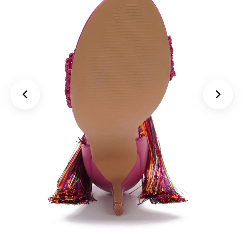 open round toe pink stilettos heels sandals - Picture 2 of 11